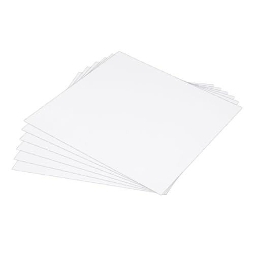 Image of MECCANIXITY ABS Plastic Sheet 12 Inch x 12 Inch x 0.06 Inch ABS Styrene Sheets for Building Model DIY Crafts Panel White 6 Pcs