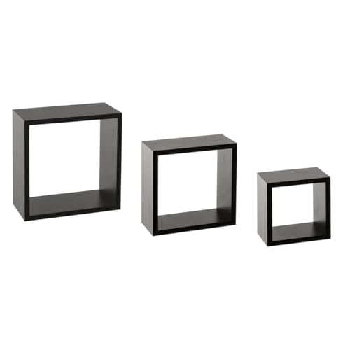 Paris Prix Five Simply Smart - Lot de 3 Étagères Murales Cube 25cm Noir