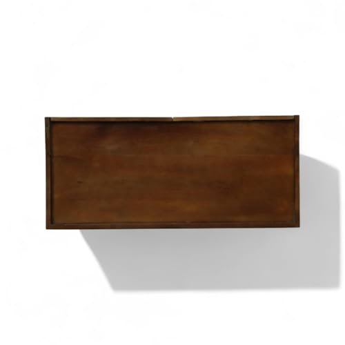Image of Solid Wood Concerto Chest of Drawers | Wooden Storage Dresser with 6 Drawers | Finish Walnut Brown and Concrete