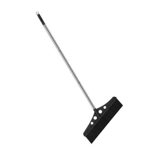 INOOMP 大型広屋外用ほうき ステンレス製デッキスクラブブラシ付き 長柄設計で倉庫やガレージ掃除に 耐久性重視で多用途対応 やテラスの