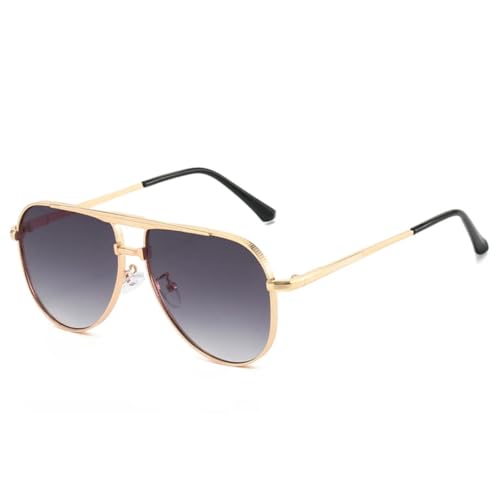 Lunettes de soleil rétro en métal pour un look de festival tendance en dégradé bleu vert