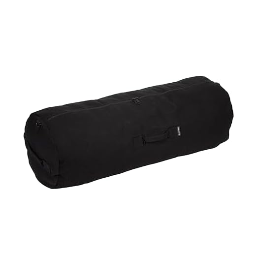 Stansport Zippered Canvas Deluxe Duffel Bag - Black 50" L x 18" W x 18" H (1237)