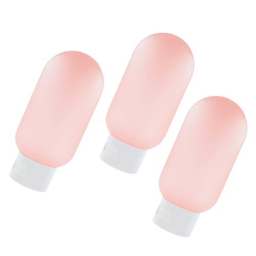 UKCOCO 3 piezas Botellas de Viaje para Cosméticos Botellas Rellenable de PE Suave con Diseño Compacto y Colores Pastel Envases para Champú y Loción con Bolsa de Almacenamiento Libres de