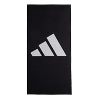 adidas Unisex Brand Stripes Towel, Black/White, L
