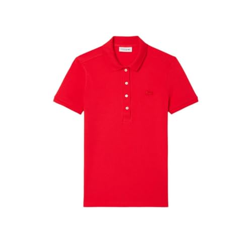 Lacoste Women's Short Sleeve Slim Fit Stretch Pique Polo Shirt