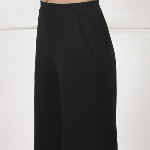 Image of BIBA Women Polyester Relaxed Solid Pants