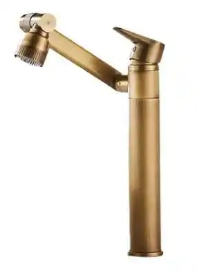 European Style Antique Washbasin Faucet Hot and Cold Universal Swivel Basin Tap Pure Copper Retro Light Luxury