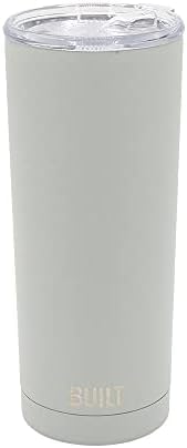 BUILT 20 Ounce Double Wall Vacuum Sealed Stainless Steel Coffee and Water Tumbler Easy to Clean Tritan Lid with Rotating Splash Guard, Storm Gray,5286360