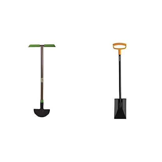 AMES 2917200 Saw-Tooth Border Edger with T-Grip, 39-Inch & Fiskars 46 Inch Steel D-Handle Square Garden Spade
