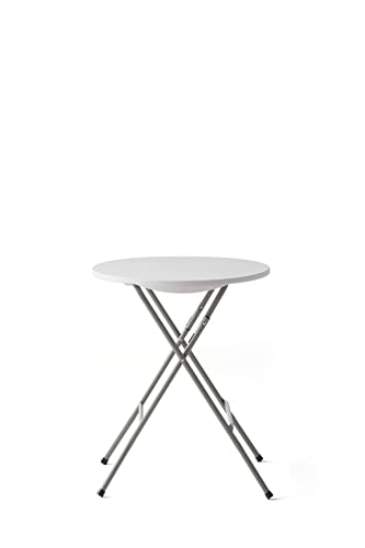 KG KITGARDEN - Table Pliante Portable multifonctionnelle, Ø60 x 74 cm, Ronde, Blanche