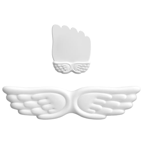 Repose-poignet pour clavier et souris au design aile d'ange blanc idéal en télétravail