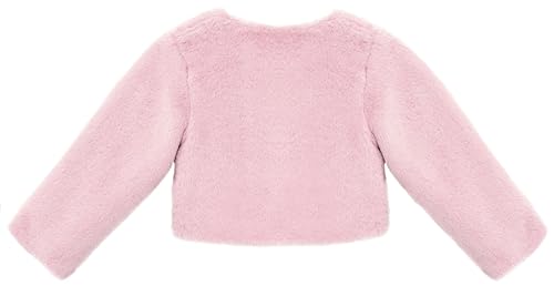 Image of Lilax Girls Cozy Faux Fur Long Sleeve Crew Neck Dress Coat