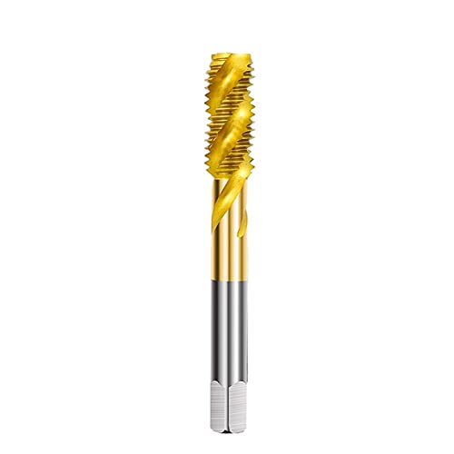 HSS Steel Screw Tap Titanium Coated Spiral Metric Thread Tap, Machine Plug Tap HSS6542 Tap Drill Bit MINGPING (Color : TiN Coated, Size : M14x2.0)