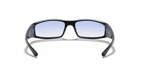 Ray-Ban Unisex Sunglasses Black On Blue Frame, Light Blue Lenses, 58MM3