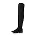 Price comparison product image Ajvani WOMENS LADIES LOW HEEL THIGH HIGH OVER THE KNEE STRETCH RIDING BOOTS , Black Suede, 8 UK