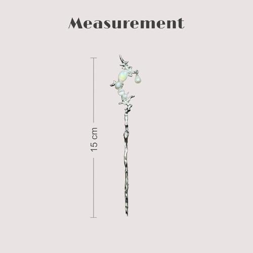 Image of INHEAVEN Metal Hair Sticks for girl Vintage Hair Chopsticks for Women Minimalism Irregular Curve Hair Sticks for Buns Chinese Hair fork for Women (stick 04)