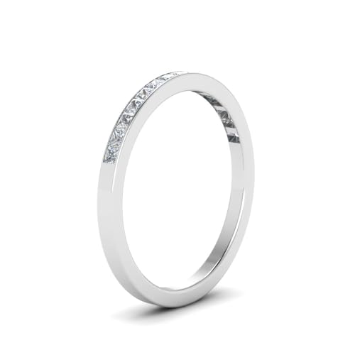 1.0 TCW Dazzling Princess Shape D Color 14K Gold Moissanite Diamond Channel Set Half Eternity Wedding Band In Gold And 925 Sterling Silver Engagement And Anniversary Band For Women3