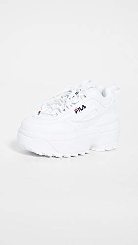 Image of Fila Disruptor II Wedge Sneaker Women's Sneaker 7 B(M) US White-Navy-Red