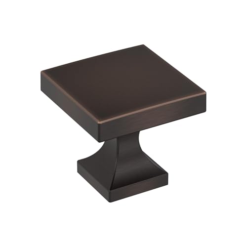 Image of Amerock 25 Pack 1-1 /16 inch Square Pedestal Oil-Rubbed Bronze Cabinet Knob