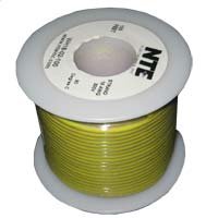 NTE Electronics WH18-04-100 Hook Up Wire, Stranded, Type 18 Gauge, 100' Length, Yellow