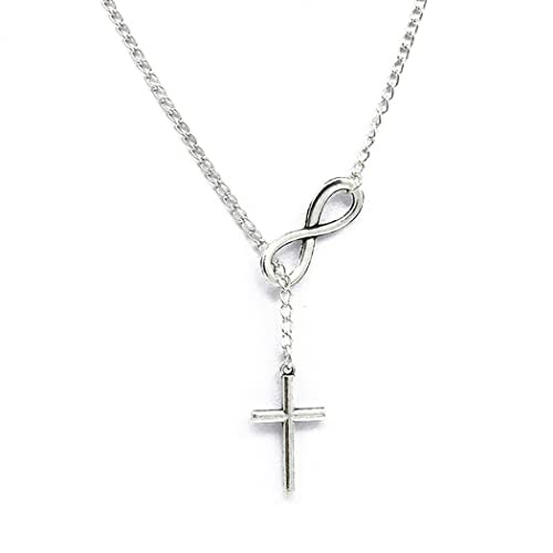 Simsly Fashion Necklace Cross Pendant Handmade Infinite Necklaces Chains Jewelry for Women and Girls