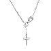 Chicer Lariat Necklaces with Silver Cross Pendant Short Jewelry for Women and Girls FSN-076