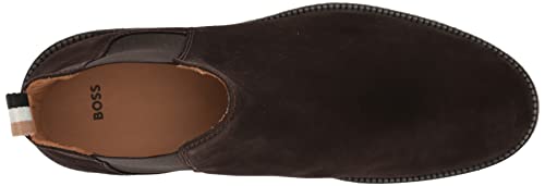 Image of BOSS mens Suede Chelsea Boot With Embossed Logo