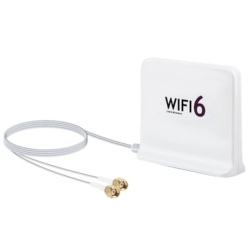 12dBi High Gain WiFi 6E Antenna with Magnetic Base - Tri-Band 2.4GHz/5.8GHz/6GHz for PC/Router, 3FT RG174 Cable, RP-SMA Connector