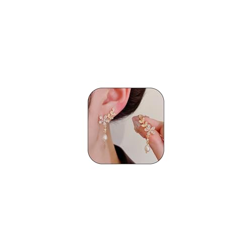 Butterfly Ear Cuff Earrings for Women Fairy Costume for Woman Rhinestone Ear Cuffs Non Piercing Sparkling Ear Cuff Earrings Fairy Accessories Jewelry Gifts for Women -  Aonklot