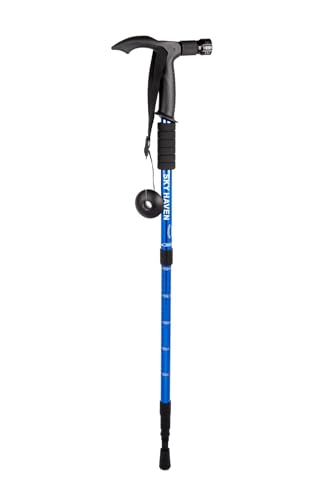 Image of Trekking Poles, Collapsible Lightweight Shock-Absorbent Hiking Walking Sticks Adjustable Aluminum Hiking Poles for Women Men Kids (1 Pack of Blue with Light)