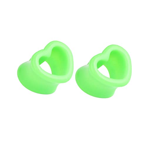 Tunnels d'oreille flexibles en acrylique vert, boucles de piercing légères anti-irritation