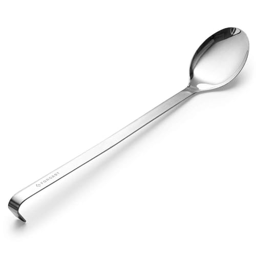 Forgast Cucchiaio da Portata, Acciaio inox, Lunghezza 40 cm, Monoblocco, Robusto e Resistente, Manico in Acciaio Spesso 2,5 mm, Cucchiaio da Buffet per Servire