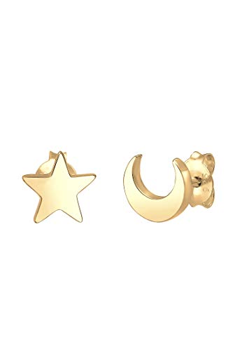 Preisvergleich Produktbild Elli Ohrringe Damen Sterne Halbmond Astro in 925 Sterling Silber