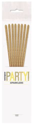 Gold Glitz Party Sparkler (17cm) - Perfect for Birthday, Anniversary & Memorable Celebrations - 8 Pc