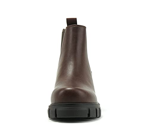Image of Soda PIONEER ~ Women Lug Sole Mid Heel Chelsea Fashion Ankle Bootie w /Double Elastic Gore