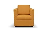 DOMO Collection Sessel Jerry FK / Sessel quadratisch / Größe 74 cm x 74 cm x 83 cm (Breite x Tiefe x Höhe) /Stoff: Microfaser mit feiner Struktur in mango (orange), kleiner Cocktailsessel