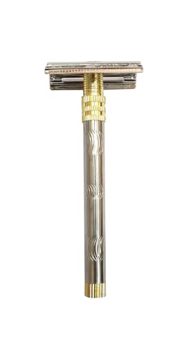 Image of Stainless Steel Double Edge Safety Shaving Razor for Men Beard Shave FREE 5 Blades