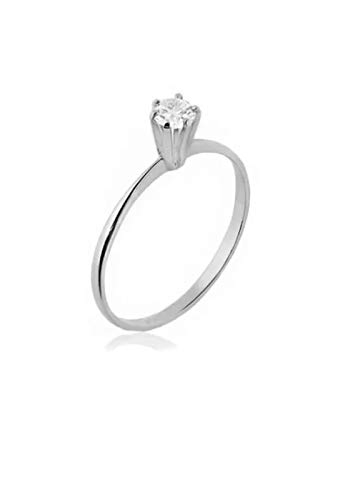 Anel Solitario Luxury De Prata Tamanho:18;Cor:Prata