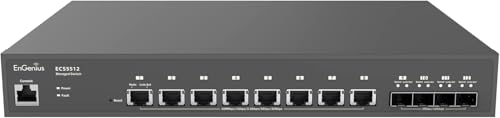 Image of EnGenius Cloud Managed ECS5512F 12-Port 10 Gigabit SFP+ Half-Rack Aggregate Switch