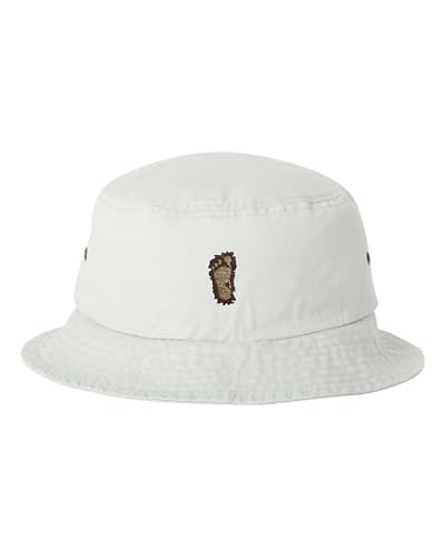 Go All Out One Size White Bucket Bigfoot Sasquatch Footprint Embroidered Cap Dad Hat