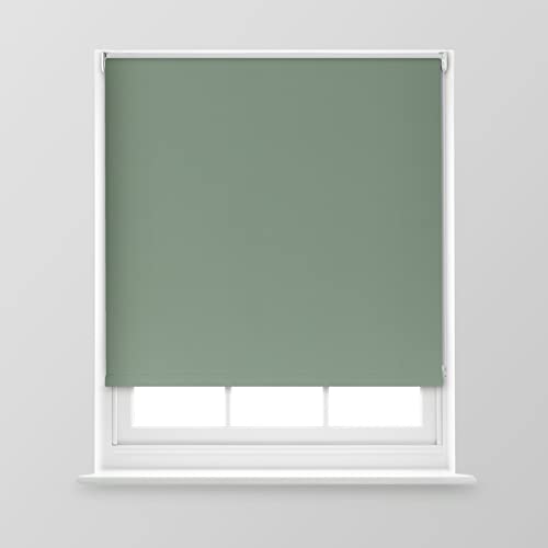 A.Unique Home Premium Trimmable Thermal Blackout Roller Window Blind in a Variety of Colours and Sizes Ideal for any Room - 4FT - SAGE - 120cm (W) x 170cm (L) | 47.2 (W) x 66.9 (L)
