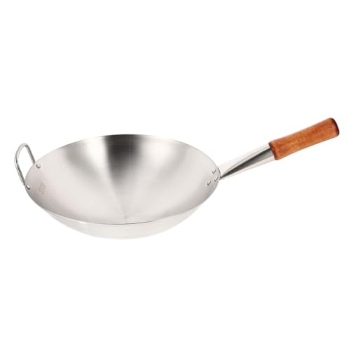 Sartén Wok de Acero Inoxidable con Mango Ergonómico