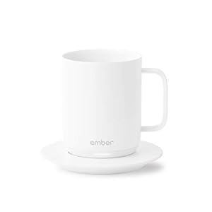 Ember Temperature Control Smart Mug, 10 Ounce, 1-hr Battery Life, White – App Controlled Heated Coffee Mug