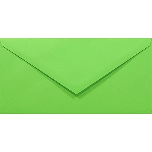 Netuno 1000 Green Coloured envelopes DL 110 x 220 mm 4.33 x 8.66 in 80gsm Rainbow Decorative Envelope Colourful Long envelopes for Letters Flyers Business Cards Birthdays Weddings — image 1