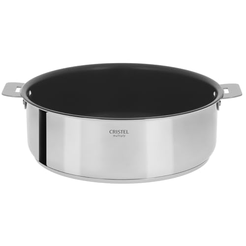 Cristel - S26QMPE- Sauteuse inox 26cm sans poignée amovible - Anti-adhérent Exceliss+ Collection Casteline