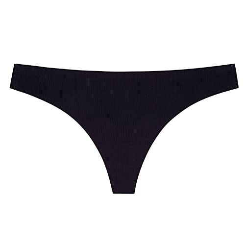 Calzoncillos de algodón sin costuras, tanga, transpirable, elástico, tanga, ropa interior, tanga, 1 pieza, sin dejar rastro, autoadhesivo, tanga, Negro , XL