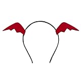 [Mendozar NYL] ヘアアクセサリー ハロウィンコスチュームヘッドバンド 悪魔の羽 ヘッドウェア ヘアフープ ドレスアップアクセサリー 女性用 女の子用 パーティー コスプレ 仮面舞踏会 ヘアバンド(Black horn red wings)