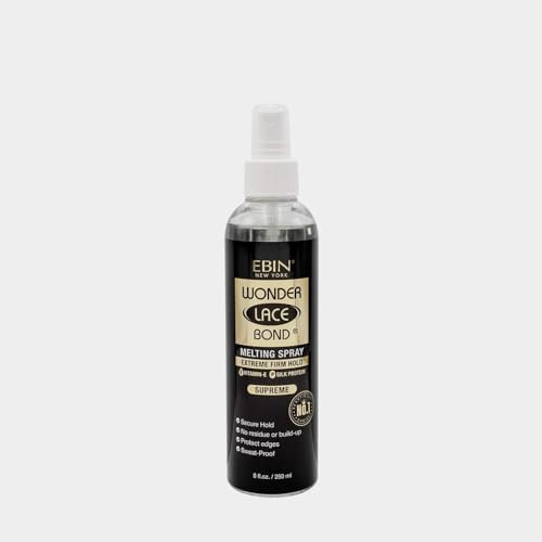 EBIN NEW YORK Wonder Lace Bond Lace Melt Spray - Extreme Firm Hold (Supreme) | Flawless,Natural, and Seamleass finish, No Reside, Long Lasting Formula with Protecting Edges, Perfect for wigs