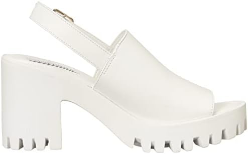 Steve Madden Women's Sunnyside Heeled Sandal, White Leather, 8.5 | Image 5