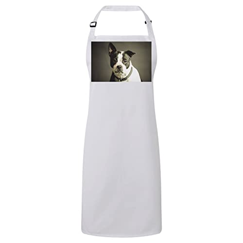 Tablier cuisine blanc mignon chien bulldog pour cuisiner en famille